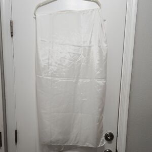 Elegant White Satin Wrap Silver Lock And Key Detail